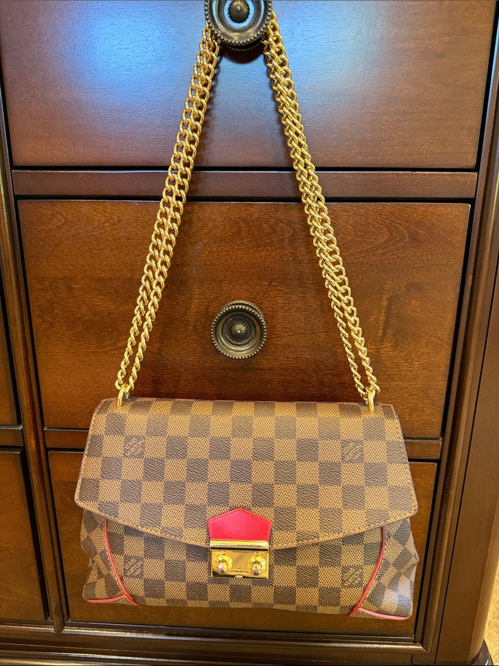 Louis Vuitton Caissa Clutch Damier Handbag
